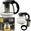 Produktbild: Glas-Teekanne mit Teesieb, Teekessel 1,5L Teebereiter Glaskanne Teekrug Schwarz