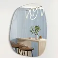 Produktbild: Designerspiegel Asymmetrisch 75 X 55 Cm Wandspiegel Oder Türspiegel, Moderne Organische Form Spiegel Oval Und Groß Asymmetrischer Spiegel Unförmig Und Rahmenlos - Albatros