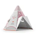 Produktbild: FOLDZILLA Spielhaus XXL 1,32 x 1,22 x 1,55 m aus Pappe Pappspielhaus Karton Haus - Tipi Ethno Muster Rosa