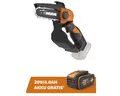 Produktbild: Akku Gehölzschneider Minikettensäge Astsäge WORX 20V 12cm WG324E.9, 12cm + GRATI