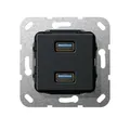 Produktbild: Gira USB 3.0 A 2fach sw matt 568410 Kommunikationstechnik USB