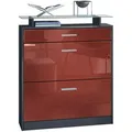 Produktbild: Vladon Schuhschrank, Bordeaux, Holzwerkstoff, 89x104x23 cm, Garderobe, Schuhaufbewahrung, Schuhschränke
