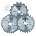 Produktbild: 3 Stück 150 mm Kreissägeblätter TCT 16/24/30 TPI und Reduzieradapter, Ringe T...