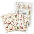 Produktbild: itenga Weihnachtssticker Freiform Farbig 4 Bögen verschiedene Größen und Formen Nikolaus Tannenbaum Rentier - Geschenkaufkleber Weihnachten Aufkleber Etikett Sticker