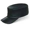 Produktbild: Black Forest Fox Herren Damen Leder Cuba Army Cap Hut Schirmmütze in versch. Farben & Leder (Nero-Anilin)