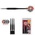 Produktbild: Dartset Karella Blackstar Steel 21g Steeldart Dartpfeil Messing schwarz