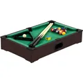 Produktbild: GAMES PLANET Mini Pool Billardtisch Nano inkl. Zubehör (2 Queues, Kugeln, Dreieck, Kreide), 3 Dekore, Maße: 51 x 31 x 10 cm