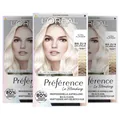Produktbild: L'Oréal Paris Extrem Aufheller für platin-blondes Haar, Mit Anti-Gelbstich und Anti-Haarbruch Technologie, Permanente Haarfarbe, Préférence Le Blonding, 9L Helles Platinblond, Multipack