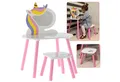 Produktbild: Sarcia.eu Schminktisch Weißer Schminktisch für Mädchen Einhorn + Hocker 60x40x44/80cm