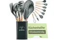 Produktbild: Praknu Kochbesteck-Set Silikon Küchenutensilien Set – 8 - teiliges Kochbesteck, (Set, 8-tlg), Küchen Accessoires Zubehör Haushalt Set & Halterung / Aufhängeschlaufe