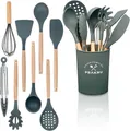 Produktbild: Küchenutensilien 8er Set Holz Silikon Koch Utensilien Helfer Löffel Besteck