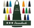 Produktbild: Schnoschi Kochschürze Hochwertige Küchenschürze mit drei Sternekoch bestickt, Stickerei mit drei Sternekoch