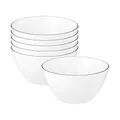 Produktbild: Seltmann Weiden Lido Black Line Müslischalen 6er Set, 15 cm, Dessertschalen mit schwarzem Rand, Porzellan, Weiß