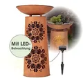 Produktbild: EASYmaxx LED-Dekosäule mit Pflanzschale - Rost-Optik Mandala - Braun - Braun