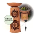 Produktbild: EASYmaxx LED-Dekosäule Rost-Optik Mandala Leuchte Pflanzschale Metall Blumen