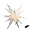 Produktbild: XXL LED Advents Stern warm weiß - 100cm - 3D Weihnachtsstern Fenster Deko zum Hängen  für Außen mit Timer - Weiß