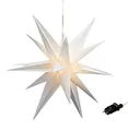 Produktbild: XXL Adventsstern zum Hängen für Außen - 100 cm - Weihnachtsstern warm weiß beleuchtet mit Timer - Advent Weihnachten Deko Outdoor Beleuchtung kabelgebunden mit Netzteil