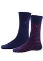 Produktbild: TOMMY HILFIGER Herrensocken Doppelpack Uni/Ringel blau Größe 43-46