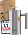 Produktbild: Morgenheld Premium French Press Edelstahl 1000 ml + 3 Ersatzfilter Stempelkanne isoliert Kaffeepresse 1l thermo Isolierkanne Kaffeebereiter doppelwandig Kaffeekanne 1000ml Kaffeedrücker Frenchpress