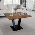Produktbild: FineBuy Couchtisch quadratisch 60x60 cm Akazie Massivholz · Moderner Industrial Wohnzimmertisch mit Metallgestell · Handgefertigt · Natürlich & stabil