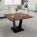 Produktbild: FineBuy Couchtisch quadratisch 60 cm Akazie Massivholz Moderner Wohnzimmertisch
