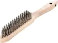 Produktbild: Handbürste L.290mm 0,35mm rostfr.Draht Besatz-L.140mm 4-reihig 12 LESSMANN