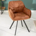 Produktbild: Drehbarer Stuhl MR. LOUNGER hellbraun Armlehne Esszimmerstuhl Polsterstuhl