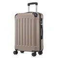 Produktbild: Koffer Suitcase, Trolley Reisekoffer Set, Rollkoffer Handgepäck,Hartschalenreisekoffer mit4Rollen360°, Zahlenschloss, Weicher Gummigriff L, Champagner