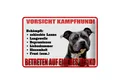 Produktbild: Blechschild Vorsicht Kampfhund 30x20cm betreten eigenes Risiko Schild tin sign