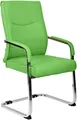 Produktbild: CLP Esszimmerstuhl Hobart, ergonomisch mit Armlehne, gepolstert Kunstleder, Metallgestell stabil, Besucher Konferenzstuhl modern, Farbe:grün, Material:Kunstleder