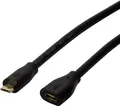 Produktbild: LogiLink USB-Kabel USB 2.0 USB-Micro-B Stecker, USB-Micro-B Buchse 0.50m Schwarz CU0120