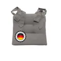 Produktbild: Bonvionn Stuhlkissen Sitzpolster Schleifenband Auflage Stuhlauflage extra dick für Esszimmerstühle Indoor Outdoor (Grau)