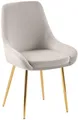 Produktbild: CLP Esszimmerstuhl Elmira I Küchenstuhl mit Samtbezug gepolstert I Polsterstuhl mit Rückenlehne, Farbe:grau, Material Gestell:Metall Gold