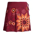 Produktbild: Vishes - Alternative Bekleidung - Außergewöhnlicher Damen Baumwoll-Rock mit Großer Gestickter Blume dunkelrot 38