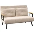 Produktbild: HOMCOM Schlafsofa mit Rückenkissen Stahl Polyester Beige 102L x 73B x 81H cm