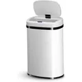 Produktbild: Automatik Mülleimer mit Sensor 50L - elektrischer Abfalleimer, Bewegungssensor, automatischer Deckel, wasserdicht, rechteckig, Küche - Weiß - Juskys