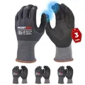 Produktbild: Mustbau Arbeitshandschuhe Schwarz mit Touchscreen, Arbeitshandschuhe Herren mit Nitril Beschichtung für Montagearbeit，Mechaniker, Gartenarbeit und Bauarbeiten, Gr. L, 3 Paare