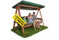 Produktbild: Hecht Hollywoodschaukel Baharu Lux, 4-Sitzer, Sonnendach und Polster, Merantiholz, 300kg, 235x120x178cm (B x T x H)