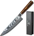 Produktbild: Damastmesser Küchenmesser XL 32cm TÜV geprüfter 62 HRC Damaststahl aus 67 Lag...