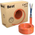 Produktbild: Germany B.e.s.t CAT 7 Netzwerkkabel 50m Verlegekabel S/FTP LAN Kabel – reines Kupfer, 10 Gbit/s, PoE+ geeignet, LSZH, Ethernet Datenkabel für High-Speed-Internet & Netzwerkinstallation