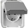 Produktbild: MERTEN AQUASTAR Steckdose 1fach lichtgrau matt Aufputz horizontal/vertikal IP44