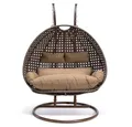 Produktbild: HOME DELUXE Hängesessel Polyrattan Hängesessel TWIN (inkl. Gestell, Korb, Sitzauflage, Montagezubehör, 4-St., Komplettset), Hängestuhl