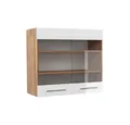Produktbild: Vicco Glashängeschrank Fame-Line, Weiß Hochglanz/Goldkraft Eiche, 80 cm