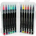 Produktbild: LEGAMI 12er Set Filzstifte mit Flexible Pinselspitze aus Nylonfaser Brush Marker