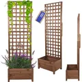 Produktbild: MODO24 Rankkasten Holz Pflanzkasten Rankgitter Spalier Massivholz Kiefer Imprägniert Wetterfest, 190x60x40 cm, Braun, DNC - Braun