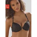 Produktbild: Push-up-BH VIVANCE, Damen, Gr. 85, Cup A, schwarz, Spitze, Obermaterial: 69% Polyamid, 21% Polyester, 10% Elasthan, BHs Push-up-BH, mit Spitze in Leo-Optik mit Neckholder-Träger, Dessous