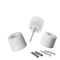Produktbild: 3 Stück Türstopper Boden zum Schrauben aus Gummi - 3er Set in weiss - Bodentü...