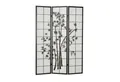 Produktbild: Homestyle4u Paravent Holz Raumteiler Bambus Shoji in Schwarz Sichtschutz Indoor Motiv (3-teilig), Trennwand, faltbar