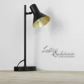 Produktbild: Retro Tischlampe in Schwarz-Gold schwenkbar Tischleuchte E14 Design Lampe Licht