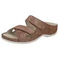 Produktbild: Felia - Bequeme Damen Pantolette von Berkemann aus Leder mit herausnehmbarem Fußbett und Klettverschluss Sandale Sandalette Hausschuh mit Applikation